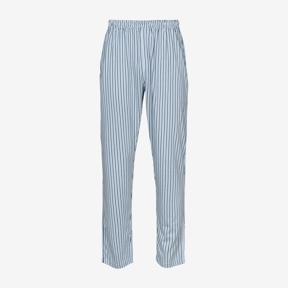 Pitkähihaisen pyjaman sinivalkoraidalliset housut